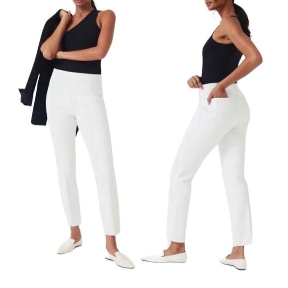SPANX On The Go Classic White Ankle Pants Straight NWT XS - Picture 1 of 10